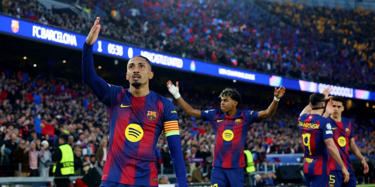 Raphinha marca dois em goleada do Barcelona na Liga dos Campeões raphinha-marca-dois-em-goleada-do-barcelona-na-liga-dos-campeoes