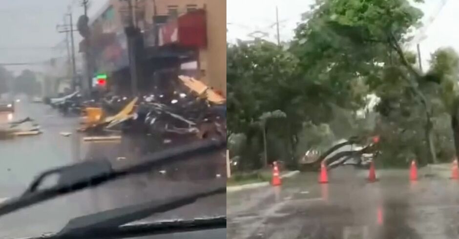 Vídeo: vendaval derruba telhados e até parte do teto de shopping na fronteira video:-vendaval-derruba-telhados-e-ate-parte-do-teto-de-shopping-na-fronteira