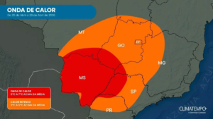Onda de calor em MS coloca estado na área vermelha com até 7°C acima da média