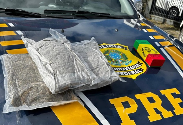 PRF apreende 1,5 kg de skunk escondidos em mala falsa na BR-280 prf-apreende-1,5-kg-de-skunk-escondidos-em-mala-falsa-na-br-280