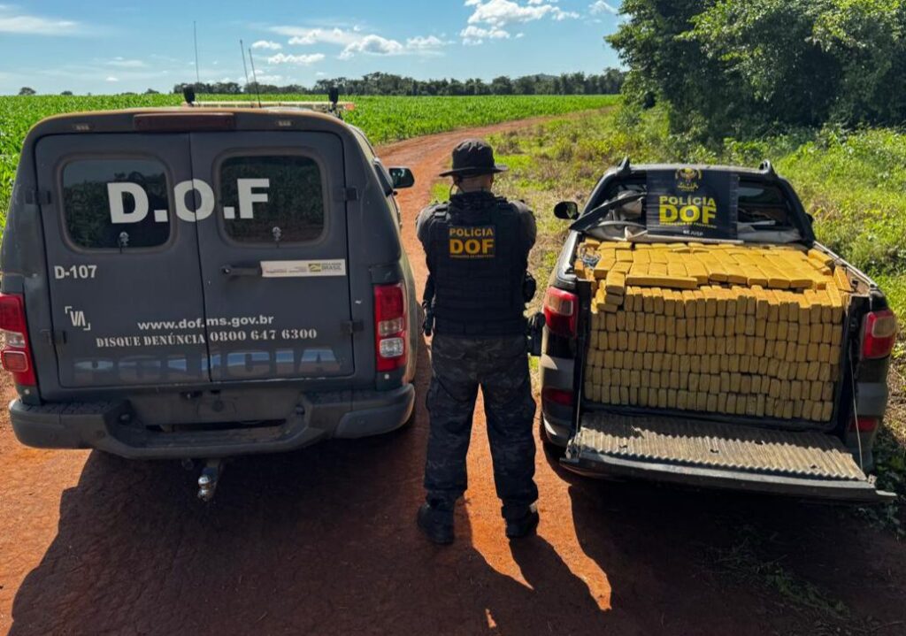 Veículo é abandonado com quase uma tonelada de maconha em Guia Lopes da Laguna
