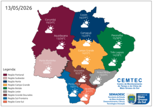 Clima em Mato Grosso do Sul: quarta-feira terá sol, baixa umidade e frio de até 8°C Clima em Mato Grosso do Sul: quarta-feira terá sol, baixa umidade e frio de até 8°C