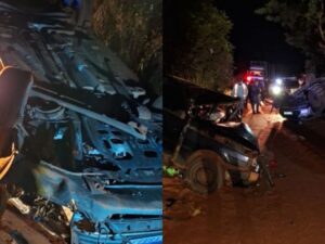Acidente entre carros de passeio deixa dois adultos e três crianças feridos em Paranaíba