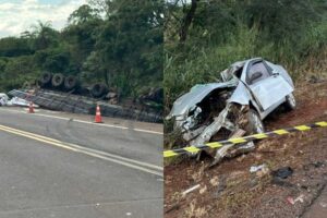 AGORA: batida entre carreta e carro mata homem na BR-163 em Nova Alvorada do Sul AGORA: batida entre carreta e carro mata homem na BR-163 em Nova Alvorada do Sul