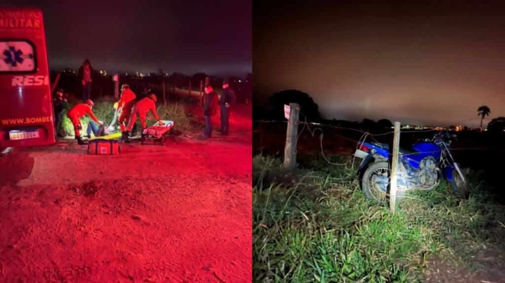 Jovem fica inconsciente após queda de moto em estrada rural de Batayporã